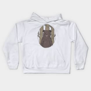 Portrait of a Bear Kids Hoodie